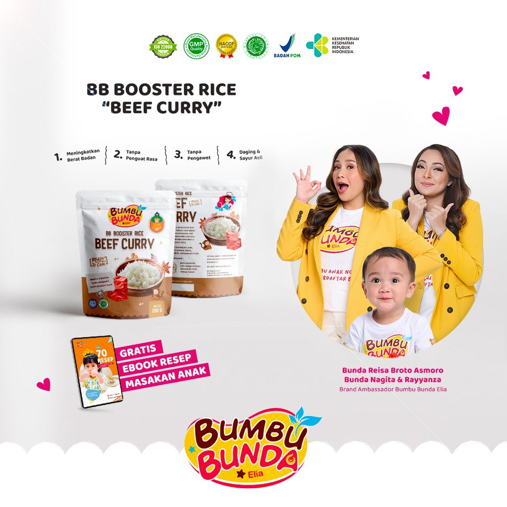 Bumbu Bunda Elia BB Booster Rice MPASI Beras Mpasi Beef Steak Salmon Chicken Tuna Butter Cheese