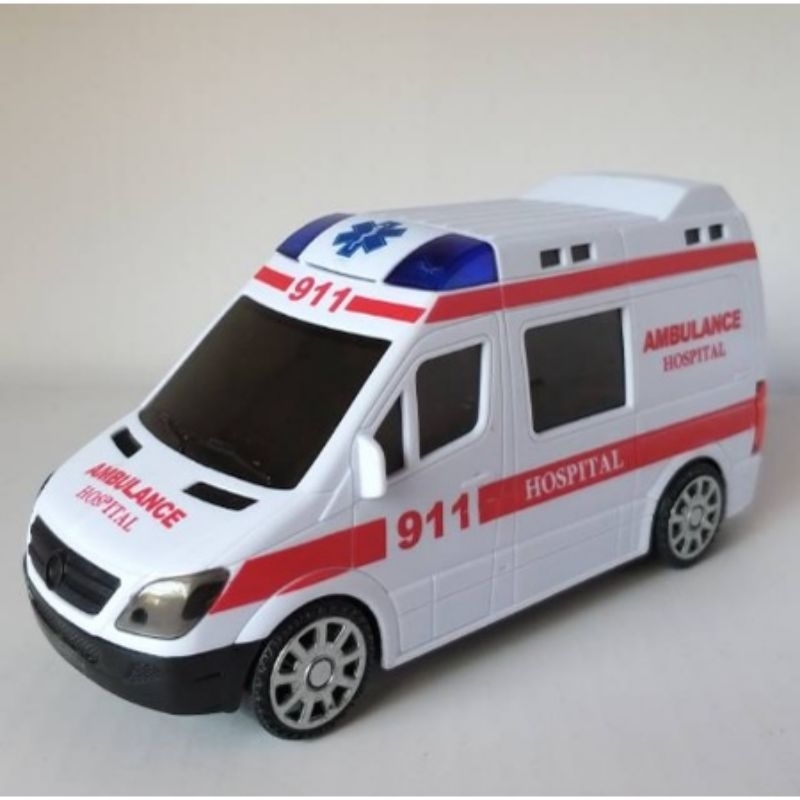 mainan mobil ambulance lampu 3d dan sirine