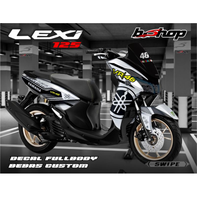 Stiker Decal Motor Yamaha Lexi Full Body Putih Simple