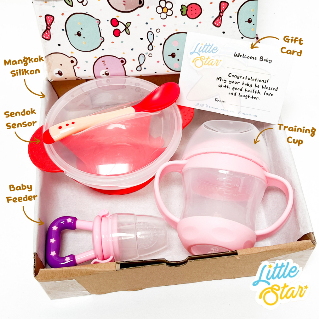 LS 6in1 Hampers Baby Gift Box Feeding Set Paket Perlengkapan Makan Mpasi Bayi Baru Lahir Newborn