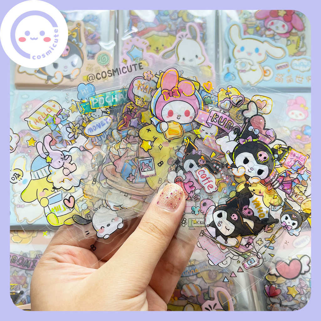 

Stiker Transparan Pack motif sanrio isi 20pc / Stiker premium / stiker glitter / Stiker transparan sanrio / stiker anti air sanrio / stiker hello kitty / stiker aesthetic lucu motif sanrio / my melody kuromi cinnamoroll