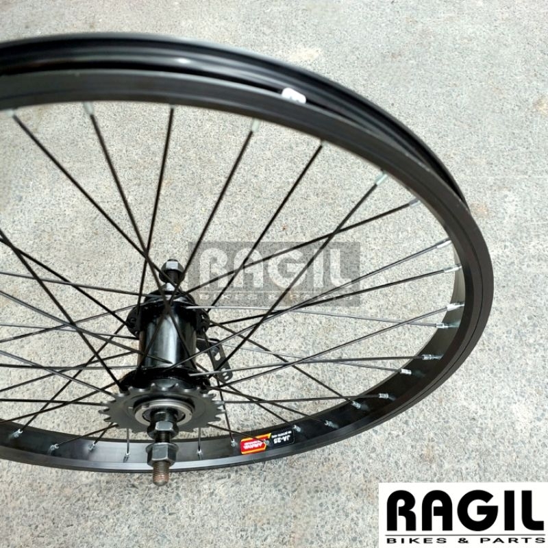 WHEELSET SEPEDA 20 INCH TORPEDO ARAYA JA25 VELG RIM RIMS JARI RODA JARI JARI ALUMUNIUM ALLOY HITAM S
