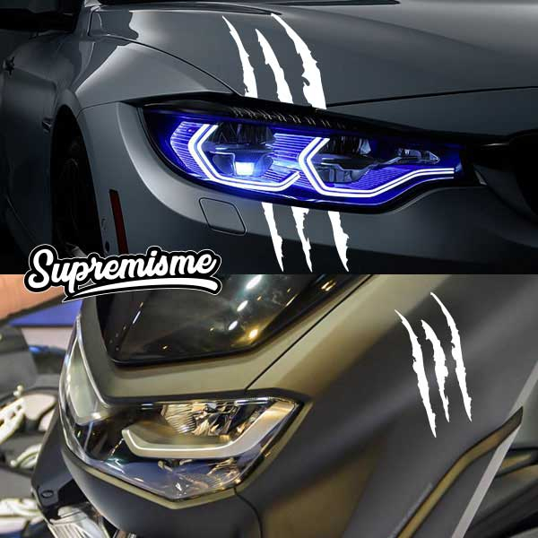 Stiker Cakar Monster / Sticker Cakaran Monster pada Lampu Motor / Stiker Monster Scratch / Sticker Cakar Mobil Motor Glossy Waterproof / Sticker Cakar Monster Hologram Terbaru