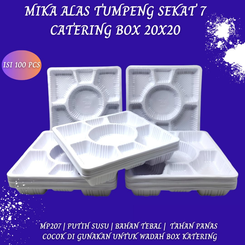 Mika Sekat 7 Mika 20x20  Alas Nasi (Isi 100 Pcs-MP207)