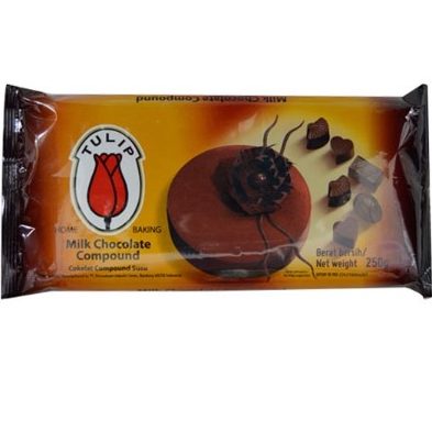 

TULIP MILK CHOCOLATE COMPOUND 250 GRAM | COKELAT SUSU TULIP