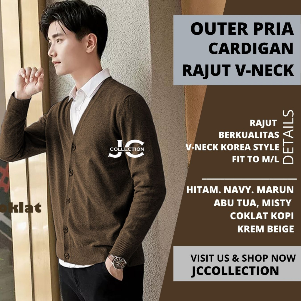 Cardigan Pria Rajut Premium Combed Riko  - JCCollections