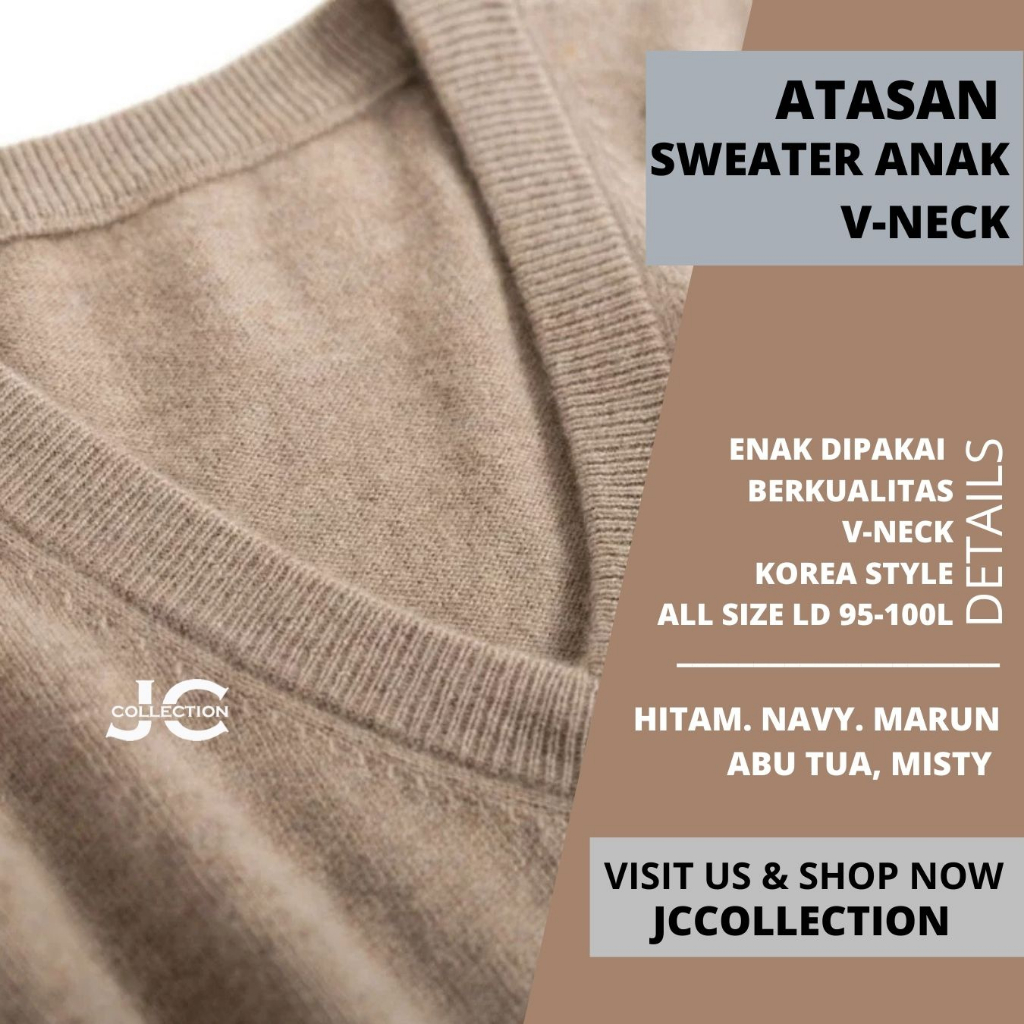 Sweater Anak Cowok Pria Rajut Polos JCCollections / Outer Anak Rajut Korea Style