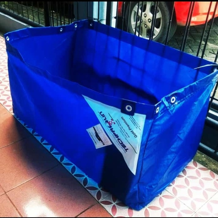 Terpal kolam ikan A12 (2x1x0.5M) Techpaulin Powerplus dari India