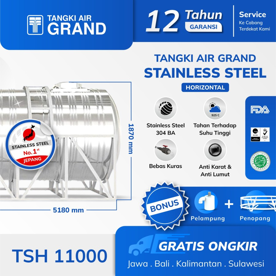 TANDON AIR STAINLESS 10600 LITER TSH11000 GRAND TEDMOND TANGKI HALAL