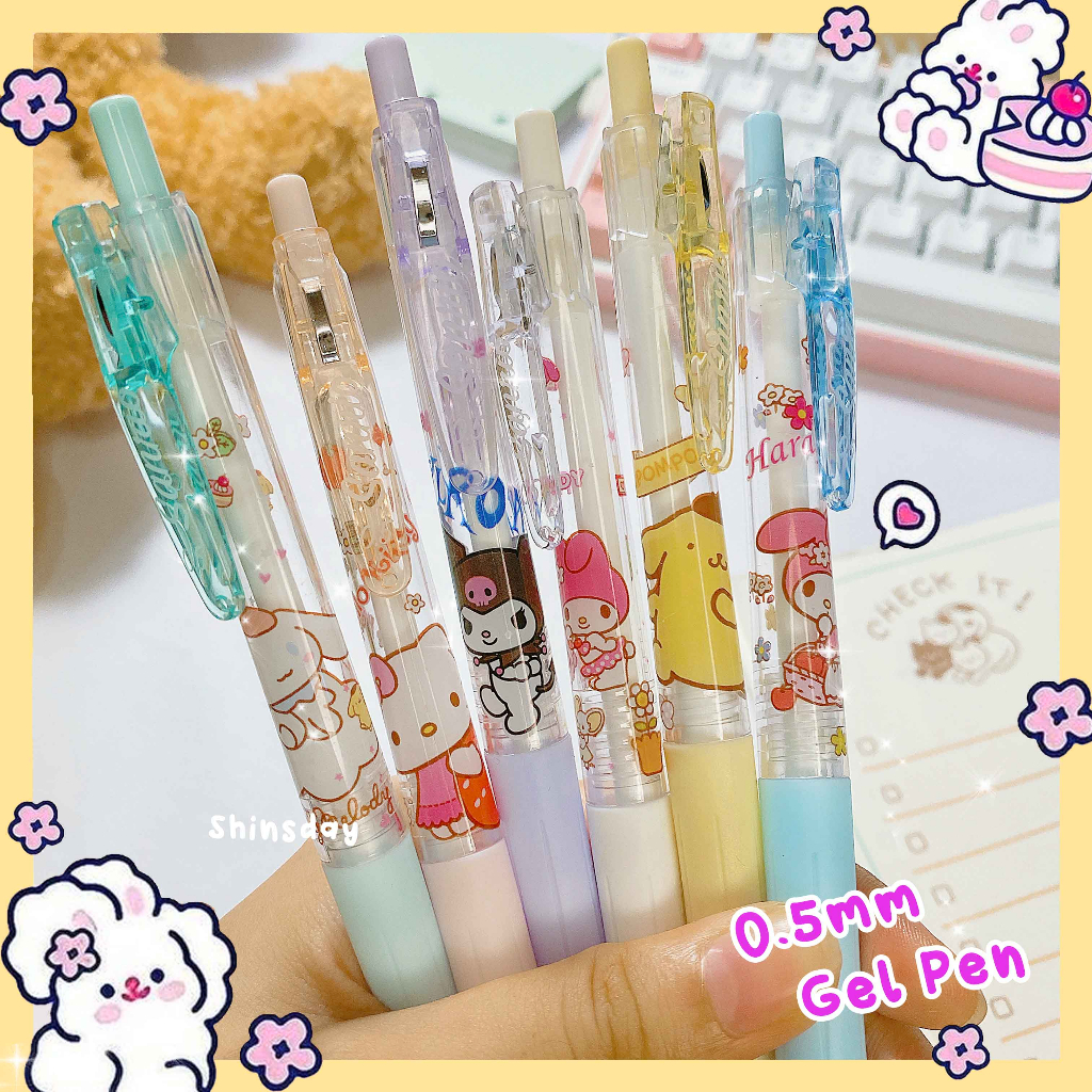 

SHINSDAY Pulpen Gel 0.5mm Mekanik Sanrio Kuromi Mymelody Cinnamonroll Aesthetic