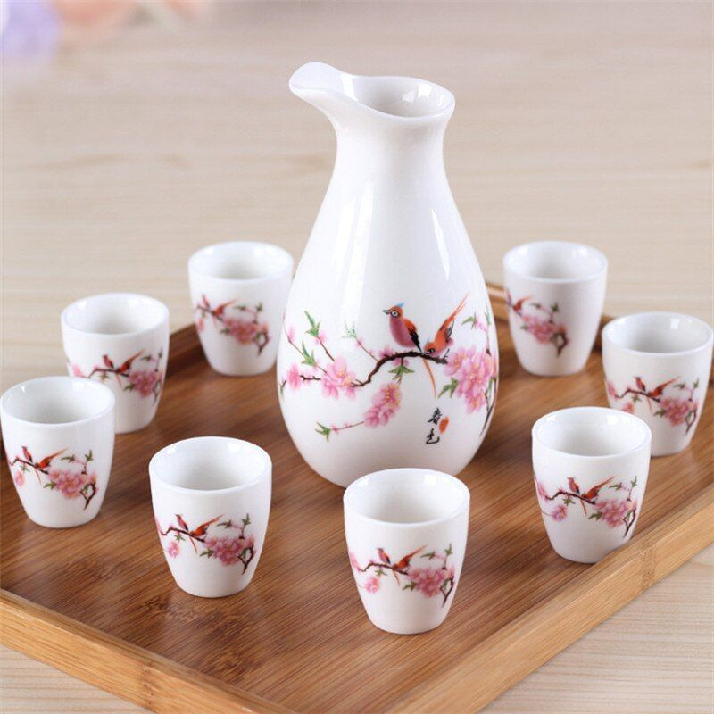 9pcs Chinese Teapot Set Mini Ceramic Cup Set Ceramic Japanese Gelas Cangkir Wine