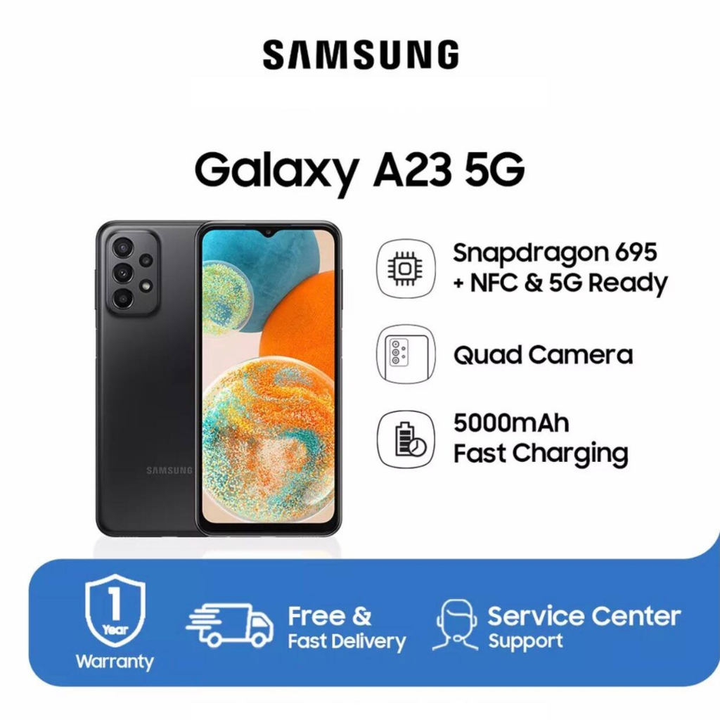 Samsung Galaxy A23 5G [8GB+128GB] Snapdragon 695 5G | 50MP Quad Camera | 6.6&quot; PLS LCD | NFC | 5000mAh Garansi Resmi Sein 1 Tahun