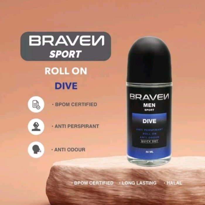 BRAVEN MEN ROLL ON DEODORANT ANTI PERSPIRANT QUICK DRY ORIGINAL 50ML