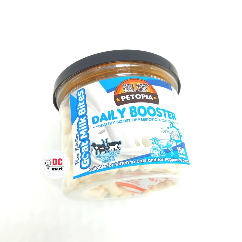 Petopia DAILY BOOSTER Goat Milk Bites Suplemen Kalsium Hewan Anjing Kucing 150 Tablet