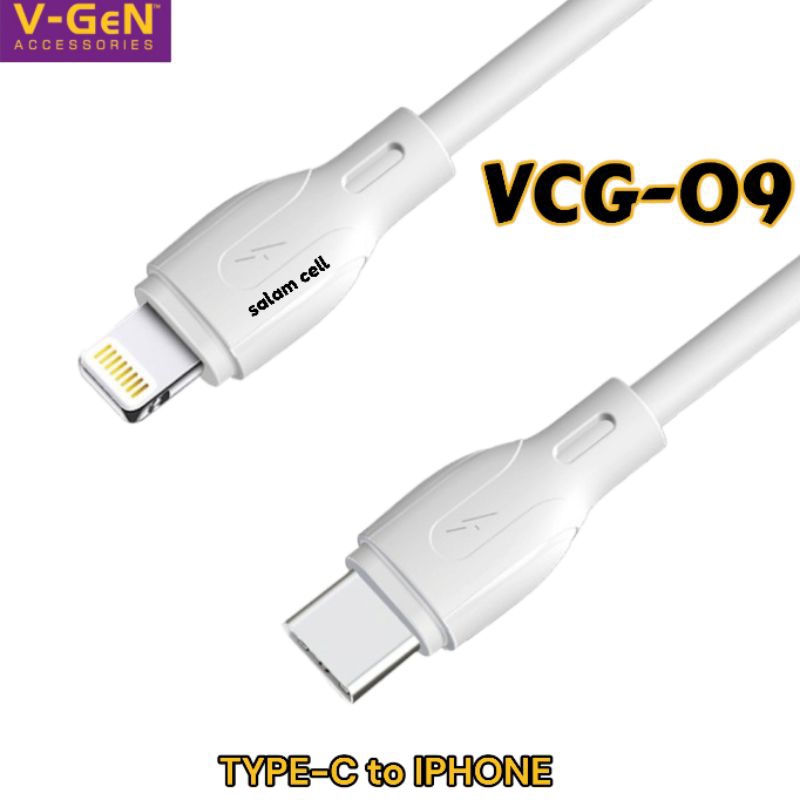 Kabel Data Type-C to iPhone V-Gen VCG-09 2.4A TYPE-C to Lightning Original Vgen Garansi Resmi