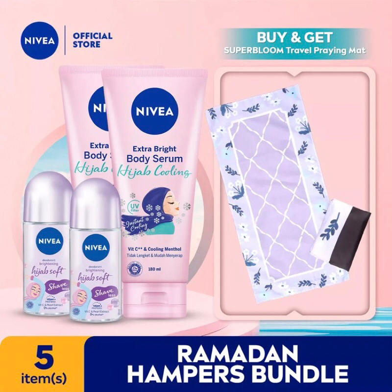 (JUAL SATUAN) NIVEA x Kelly's Co SUPERBLOOM Travel Praying Mat Set - Hijab Soft