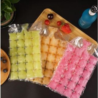 Cetakan Es Batu Sekali Pakai / Ice Bag 24 Cube Kantong Plastik Isi 10pcs Beku Food Grade Kaldu Anak [MF]