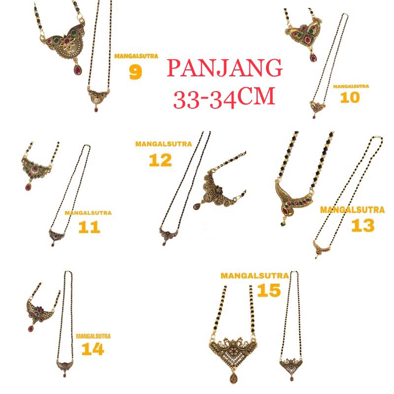MANGALSUTRA (A) KALUNG INDIA KALUNG PESTA AKSESORIS INDIA PERHIASAN INDIA KALUN UNDANGAN ASSESORIS I