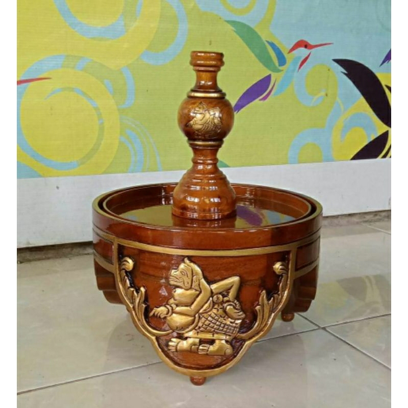 Tebok Sangkar Pleci Ukir Semar Kayu Jati