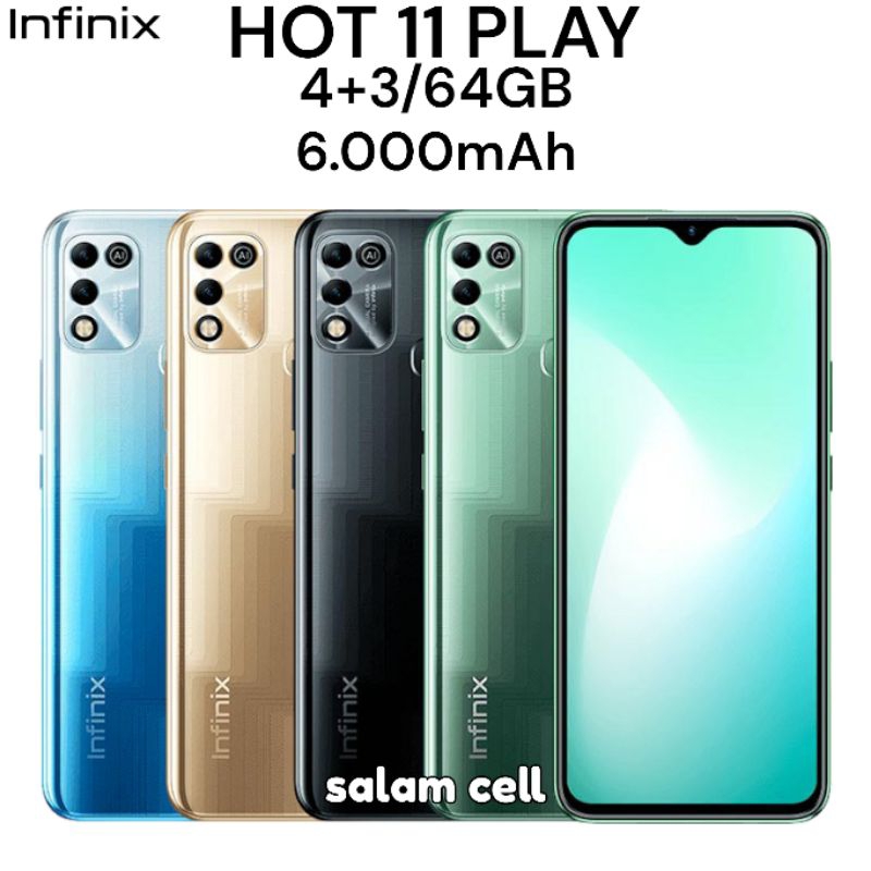 Infinix HOT 12 Play Ram 4+3/64GB 6.000mAh 90Hz Original Garansi Resmi