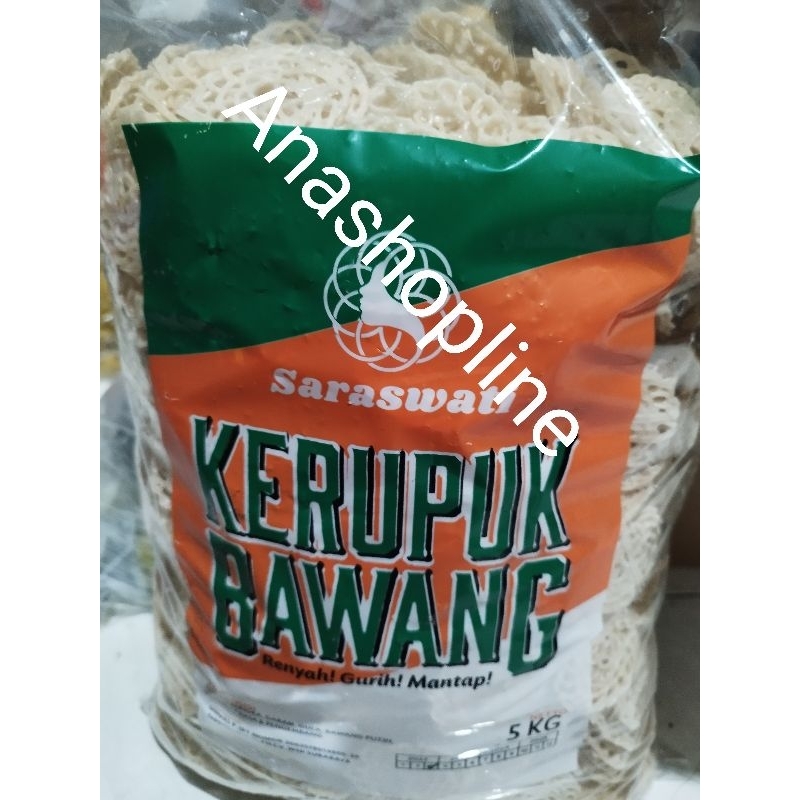 

Kerupuk bawang mentah Saraswati / krupuk / snack / camilan / olahan