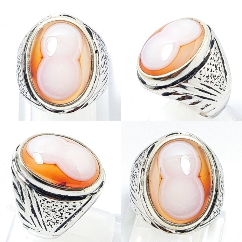 BATU CINCIN NATURAL PICTURE AGATE ANGKA 8 KODE 02515