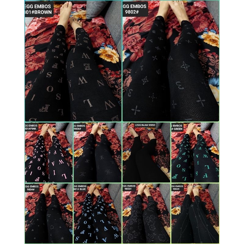 NEW LEGGING IMPORT WANITA MOTIF EMBOS/LEGGING MURAH