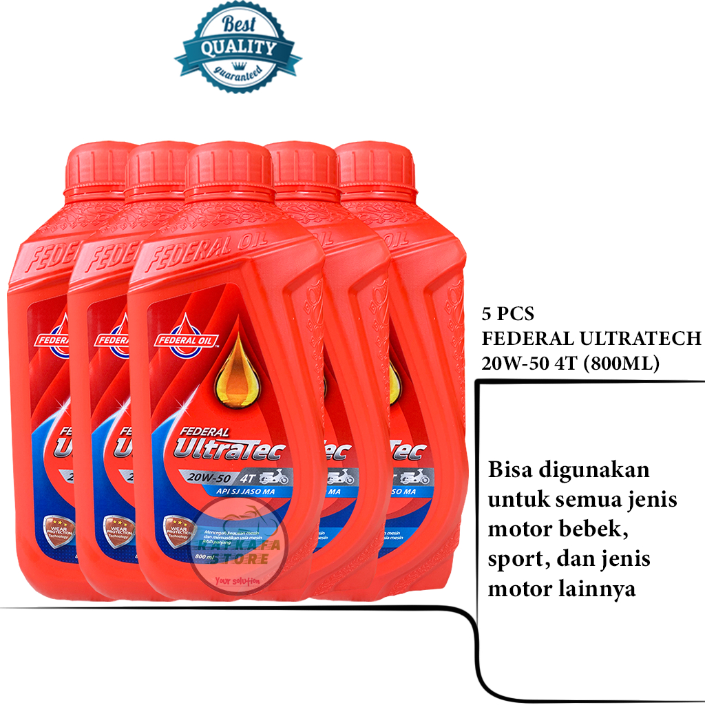 PAKET USAHA-OLI FEDERAL ULTRATECH 4T OLI BEBEK dan SPORT (5PCS)