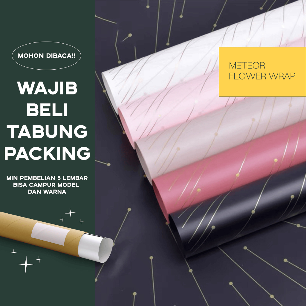 METEOR Flower Wrapping Paper Kertas Bunga Cellophane