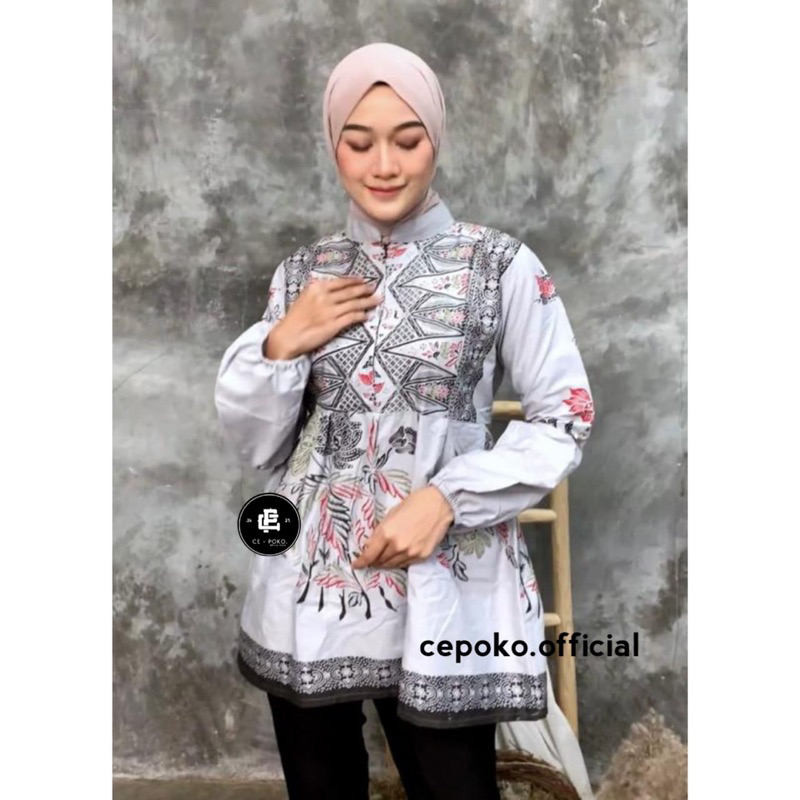 BAJU BATIK WANITA MODERN MONALISA GENES M,L,XL asli PEKALONGAN