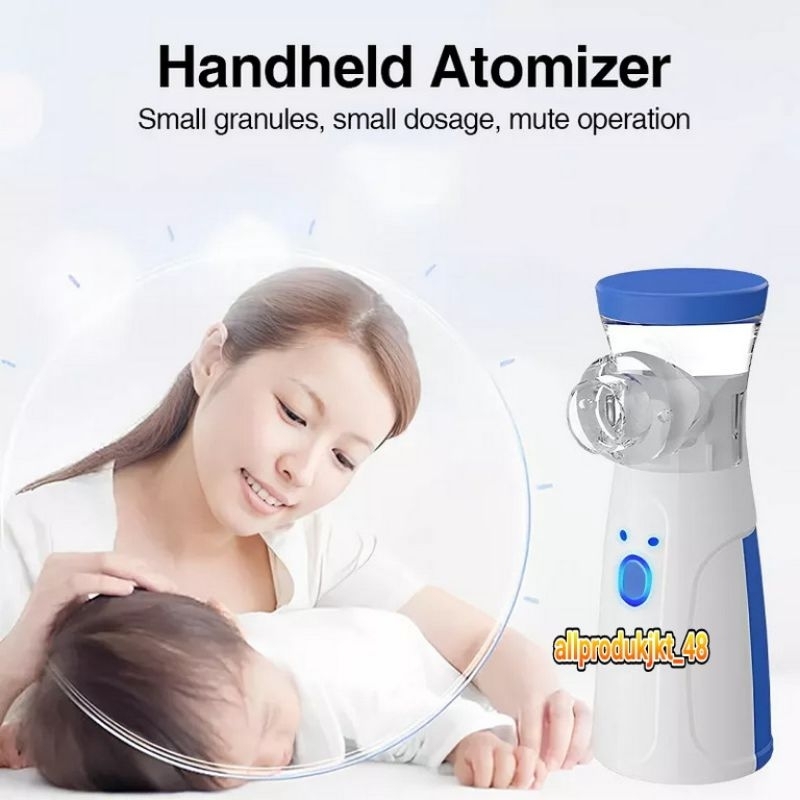 Nebulizer Portable Mesh Alat Uap Bantu Pernafasan Asma Inhalasi