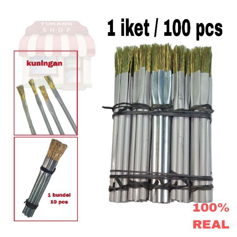 kuas kawat kuningan 100 pcs