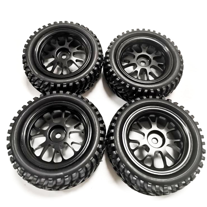 4pcs 1/10 Rubber Tire On Road Wheel 75mm Hex 12mm Rim Truck Tire &amp; Wheel Untuk Traxs Mobil HSP 94123 94122 D4 CS