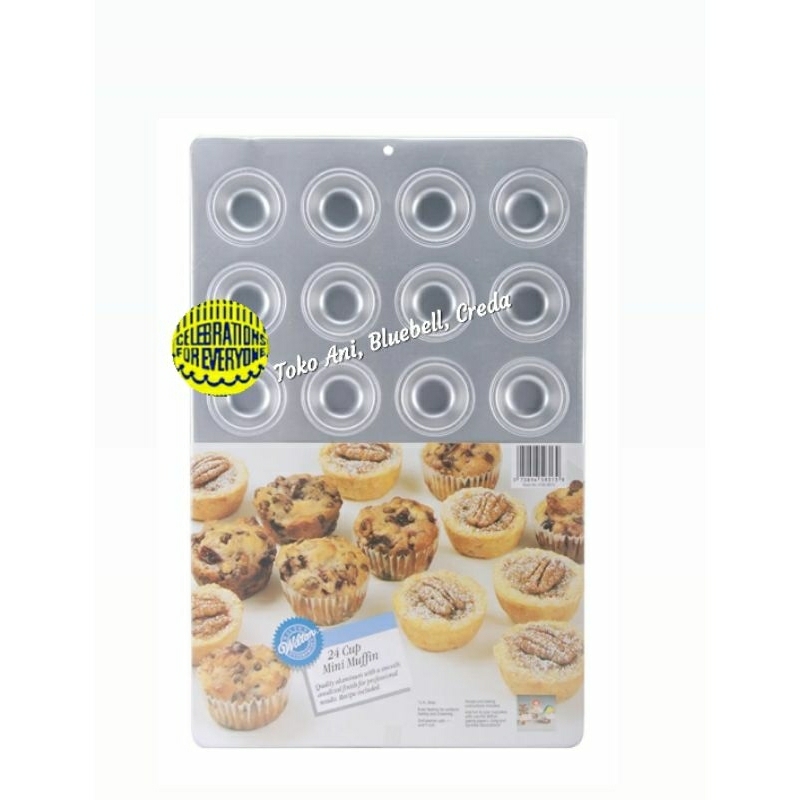 Wilton Aluminum Mini Muffin Pan - Mini Cupcake , 24 cavity ( 2105-9313 )