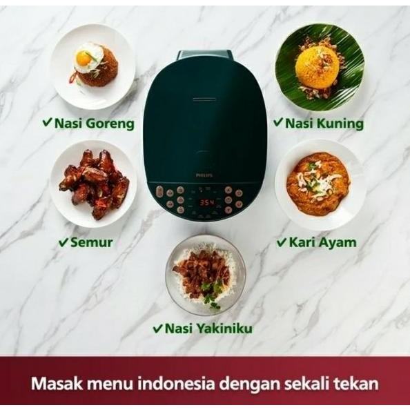 Magic Com Rice Cooker Philips Digital HD-4515 / 91 1,8 Liter 18 Mode Masak Panci Anti Gores Penanak Nasi