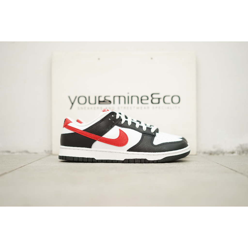 Nike Dunk Low Panda Red Swoosh