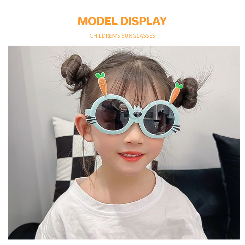 COD❤️Kacamata Hitam Anak Perempuan Lucu Kartun Cewek Cowok Telinga Kelinci Warna-Warni Sunglasses