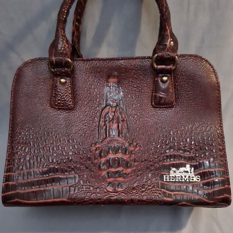 TAS SELEMPANG HER*_MS CROCODILE SKIN MOTIF PRELOVED