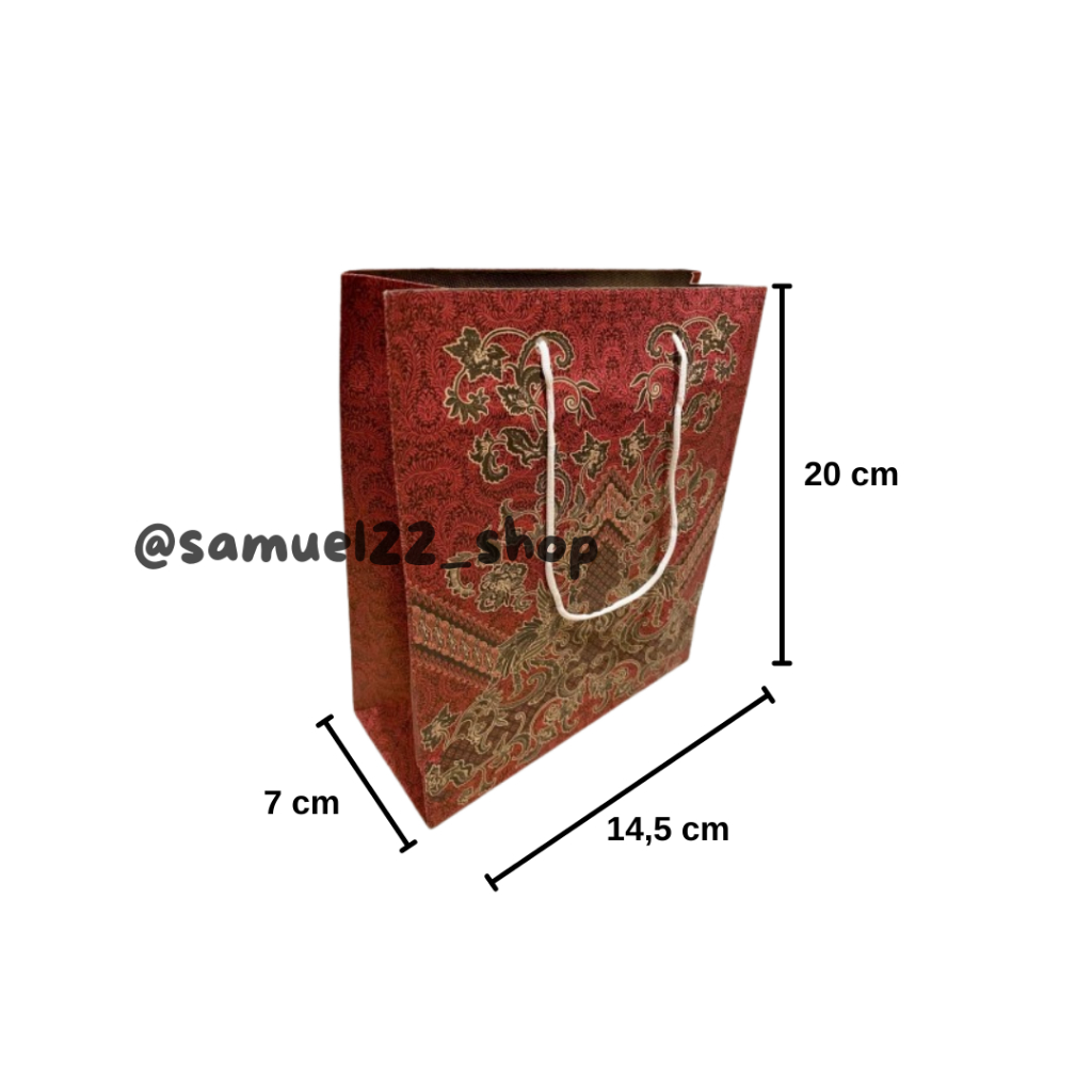 

Paper Bag / Paperbag / Tas Kertas Mini Coklat Batik Kraft 20x14x7 Isi 5