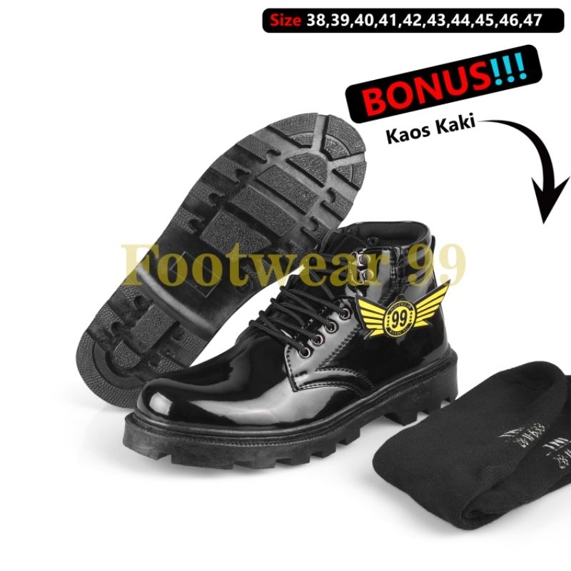 sepatu pdh pria tali resleting kerja dinas security,tni,polri pentopel pormal