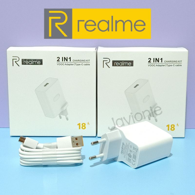 REALME Charger Casan Cas Original C15 C25Y Fast Charging MICRO USB 18W 20W