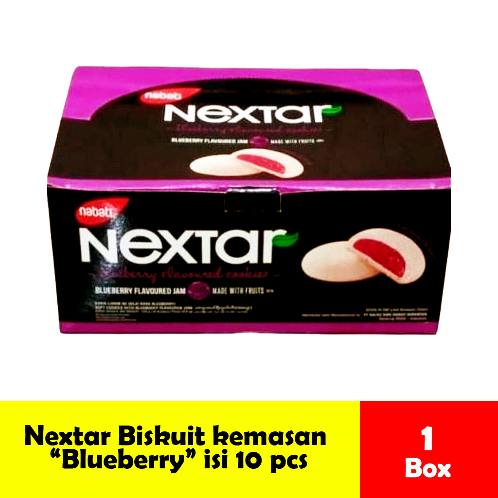 

Nabati Nextar kemasan box rasa strawberry dan blueberry isi 10 pcs