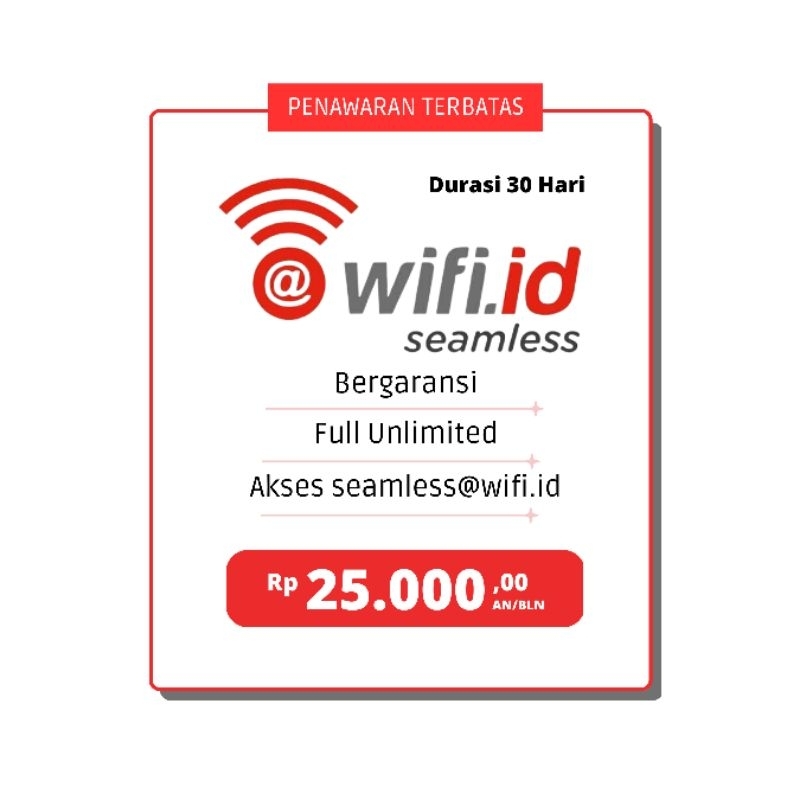 seamless wifi id 30 hari bergaransi