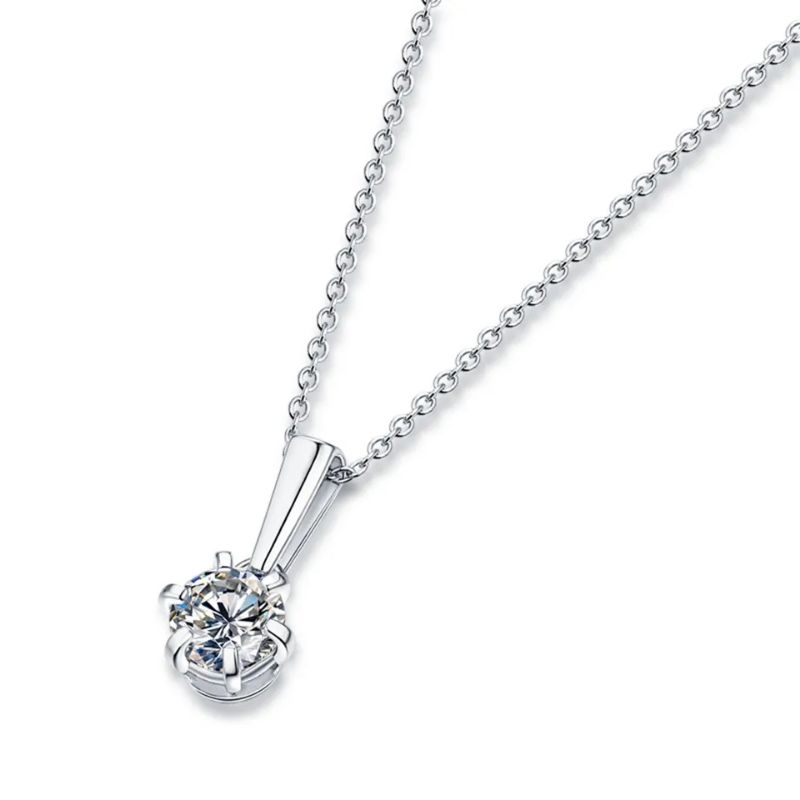 100% asli moissanite -Kalung 1carat  simply solitare Berlian Moissanite Diamond Necklace
