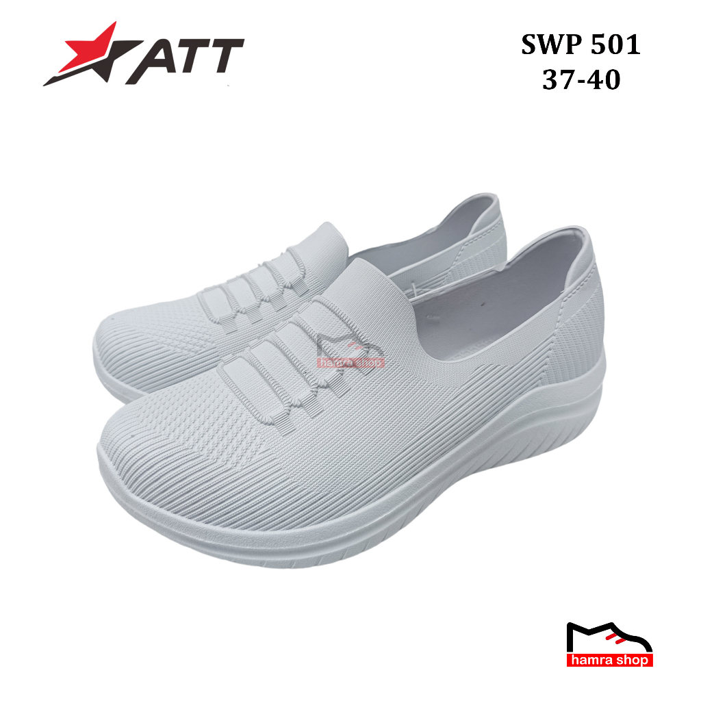 ATT SWP 501 - Sepatu Slip On Wanita Karet Putih