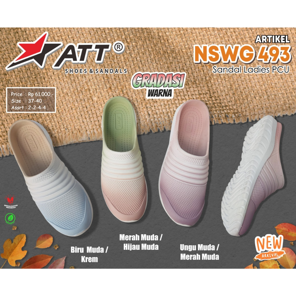 ATT NSWG 493 - Sepatu Sandal Karet Wanita dan Remaja Putri