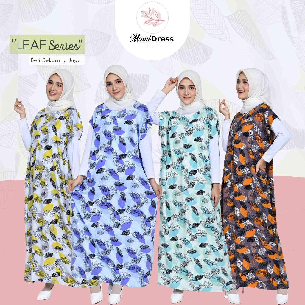 Daster Premium Kekinian Dress Busui Friendly Motif LEAF SERIES Merk MAMIDRESS