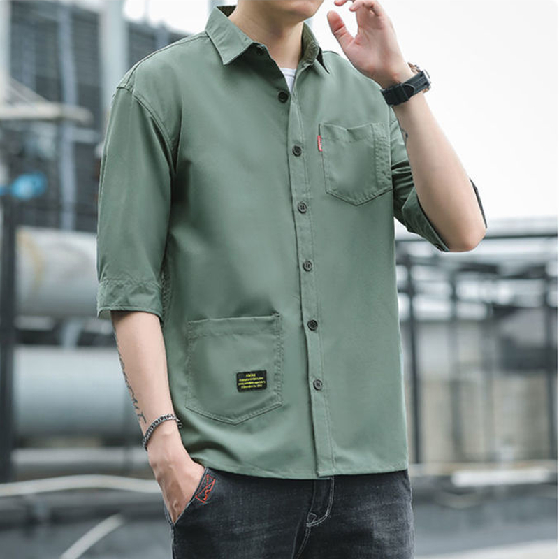 Kemeja pria hijau Korea kemeja oversize shirt pria kemeja polos Lengan Panjang Hight Quality kasual warna Sage Kemeja Pria atasan oversize shirt pria