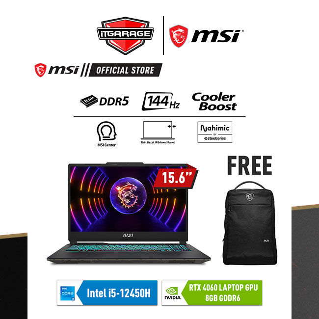 MSI Cyborg 15 A12VE-073ID|i5-12450H/16G/512G/RTX4060-8G