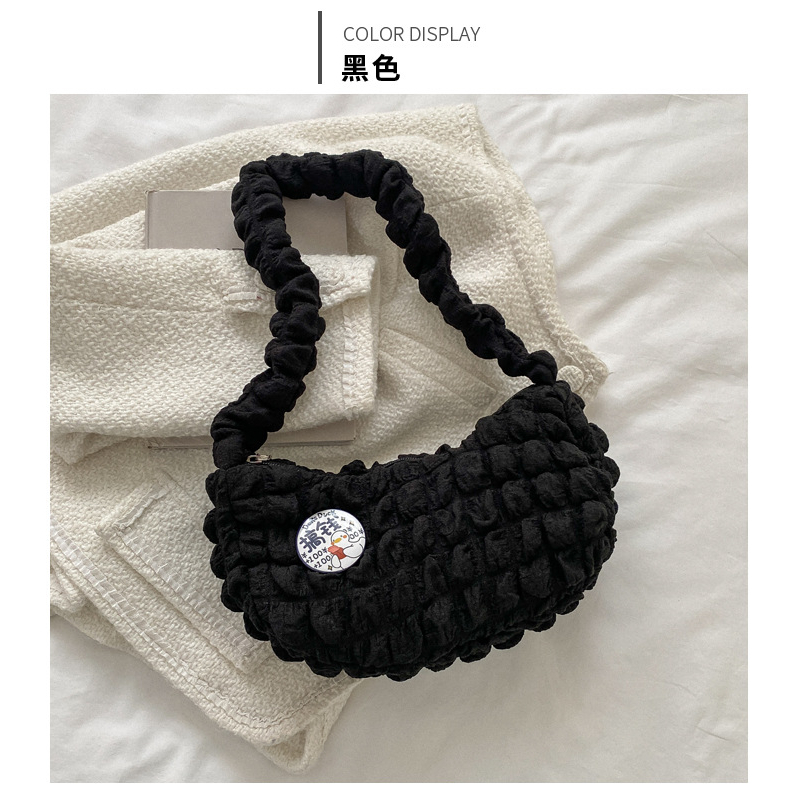 TIRAMISU Shoulderbag Tas Bahu Viral Vintage Bubble Grid Tas Bahu Puffy Cloud Pleat Bag Outfit Konser Korean Fashion Wanita Aesthetic Style Chikoisme